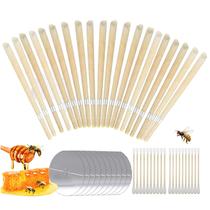 Kit de velas de ouvido, 20 unidades amarelas com bandejas e cotonetes