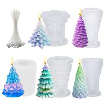 Kit de velas de silicone para árvore de Natal Craft Mold MUXIUNT, 5 peças Kit de velas de silicone para árvore de Natal Craft Mold MUXIUNT, 5 peças
