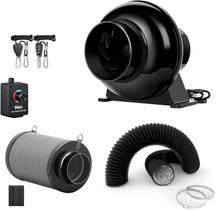 Kit de ventilação iPower 4 polegadas 195 CFM com filtro de carbono Kit de ventilação iPower 4 polegadas 195 CFM com filtro de carbono