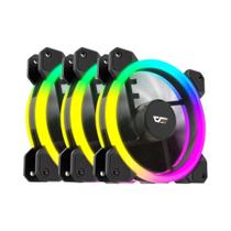 Kit de Ventilador RGB 120mm com Controlador - Resfriamento para CPU e Water Cooler