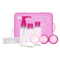 Kit de Viagem Bordo Frascos Potes 8 Peças Ricca Necessairie Pente