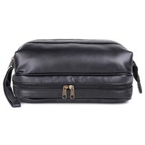 Kit de viagem Dopp Jumbo Black Vegan Leather com itens de bônus