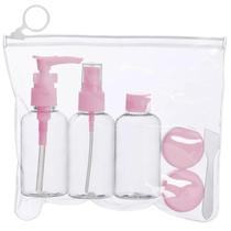Kit de Viagem Frascos Porta Shampoo Creme com 6 peças bolsinha