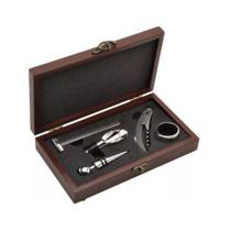 Kit De Vinho Estoja Madeira 6 Peças - Paris Luz