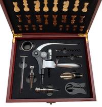Kit De Vinho Premium Com Acessórios Vinho Com Jogo De Xadrez Grande Presente Diferente