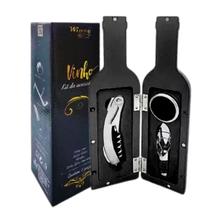 Kit De Vinho Wincy Tipo Garrafa C/3 Pcs Abridor de Garrafas Corta gotas Salva Gotas Estojo DTD0202