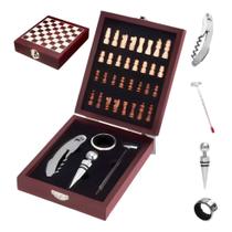 Kit De Vinhos 5 Peças Acessórios C/ Jogo De Xadrez Abridor Kit De Vinhos 5 Peças Acessórios C/ Jogo De Xadrez Abridor