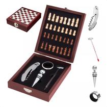 Kit de Vinhos 5 Peças Acessórios C/ Jogo de Xadrez UnyHome
