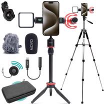 Kit de Vlog Movo iVlog1-IP para iPhone 15/16+ - com Tripé e Acessórios