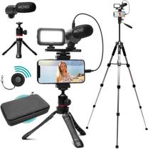 Kit de vlog Movo iVlogger para iPhone com tripé, microfone e luz
