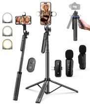 Kit de Vlogging Yeaki Trípode para Cámara de 180 cm con Luces, Micrófono y Control Remoto