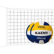 Kit De Vôlei Com Rede 4 Lonas 9 Metros Faixa Sintética 3cm + 2 Bolas Kaemy