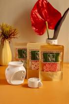 Kit de Wax Melts e Réchaud Pequeno Branco - Cerafina