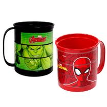 Kit de Xícaras Plásticas do Homem Aranha e Hulk Copos 360ml