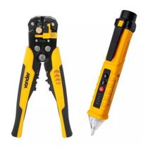Kit Decapador Fio Eletricista Profissional E Caneta Medidor Sonora Luz Tensão