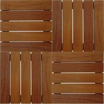 Kit Deck em Placa de Madeira Modular 50x50cm com 12 Placas Madersilva Marrom Kit Deck em Placa de Madeira Modular 50x50cm com 12 Placas Madersilva Marrom