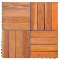 Kit Deck em Placa de Madeira Modular Base Plástica 30x30cm com 25 Placas Madersilva