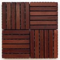 Kit Deck em Placa de Madeira Modular Base Plástica 30x30cm com 25 Placas Madersilva