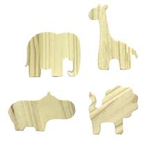 Kit Decoração Animais Em Madeira Quarto Infantil