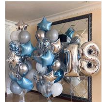 Kit Decoração Aniversário Balões Confete Bexigas 55 Itens