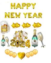 Kit Decoração Ano Novo 2024 Reveillon Dourado