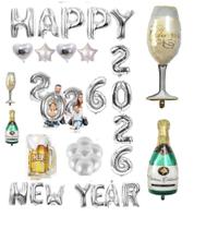 Kit Decoração Ano Novo 2026 Reveillon Prata