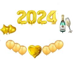 Kit Decoração Ano Novo Dourado 2024 Reveillon