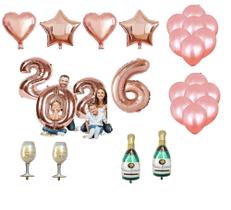 Kit Decoração Ano Novo Dourado Prata Rose 2026 Reveillon