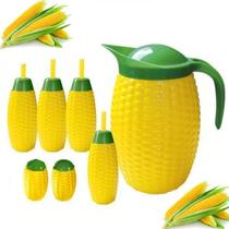 Kit Decoração Arraiá Enfeite Milho Festa Junina Jarra Copo