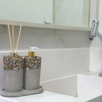 Kit decoração banheiro saboneteira liquida difusor ambiente - Multitudo Casa