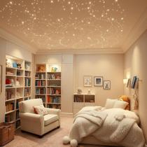 Kit Decoração Branco 250 Pnts Fibra Ótica Led Teto Gesso Kit Decoração Branco 250 Pnts Fibra Ótica Led Teto Gesso