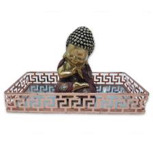 Kit Decoração Buda da Sabedoria Buda Repousando Com Bandeja Kit Decoração Buda da Sabedoria Buda Repousando Com Bandeja