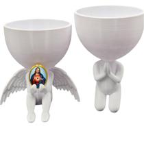 Kit Decoração Coração Sagrado de Jesus Anjinho Oração Kit Decoração Coração Sagrado de Jesus Anjinho Oração