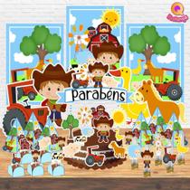 Kit Decoração de Festa Aniversário Bolo Topper Fazendinha Qfestança -78 Itens Kit Decoração de Festa Aniversário Bolo Topper Fazendinha Qfestança -78 Itens