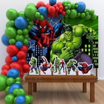 Kit Decoração De Festa Infantil Homem Aranha E Hulk M Kit Decoração De Festa Infantil Homem Aranha E Hulk M