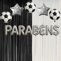 Kit Decoração de Festa Tema Corinthians, Aniversários, Parabéns, Cortina e Balões