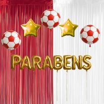 Kit Decoração de Festa Tema São Paulo, Aniversários, Parabéns, Cortina e Balões Kit Decoração de Festa Tema São Paulo, Aniversários, Parabéns, Cortina e Balões