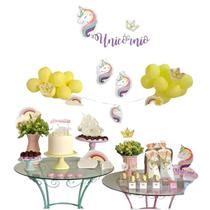 Kit Decoracao De Festa Unicornio Rosa É So Um Bolinho - Junco