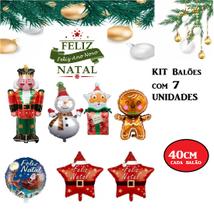 Kit Decoração de Natal Balões Enfeites Natalinos Feliz Natal