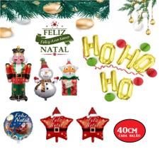 Kit Decoração de Natal Balões Enfeites Natalinos Feliz Natal