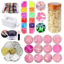 Kit Decoração De Unha Em Gel Dispenser Borboletas Unhas Neon - GAROTA BONITA