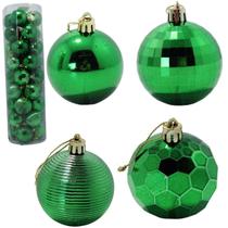 Kit Decoração Enfeite Bola De Natal 6Cm 36 Unidade Cor:Verde