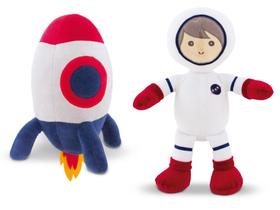 Kit Decoração Espacial Astronauta E Foguete De Pelúcia