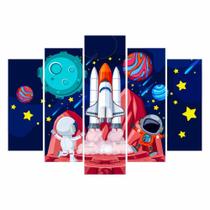 Kit Decoração Festa Aniversário Astronauta Foguete Galáxia - KF