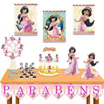Kit decoração festa aniversario princesa Jasmim monta facil topo de bolo + acessórios
