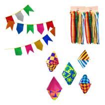 Kit decoração festa junina balões fitas rabiola bandeirinhas