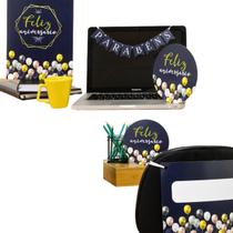Kit Decoração Festa no Escritório Aniversário Fácil Empresa Corporativo Colaborador RH Colega Trabalho Amigo Surpresa