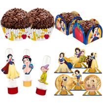 Kit Decoração Forminha Aplique Tubete Festa Branca de Neve