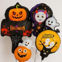 Kit Decoração Halloween c/ 2 Cortinas + 1 Frase Feliz Halloween ou Happy Halloween + 4 Balões, Festas, Eventos temáticos