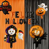 Kit Decoração Halloween c/ 2 Cortinas + 1 Frase Feliz Halloween ou Happy Halloween + 4 Balões, Festas, Eventos temáticos Kit Decoração Halloween c/ 2 Cortinas + 1 Frase Feliz Halloween ou Happy Halloween + 4 Balões, Festas, Eventos temáticos
